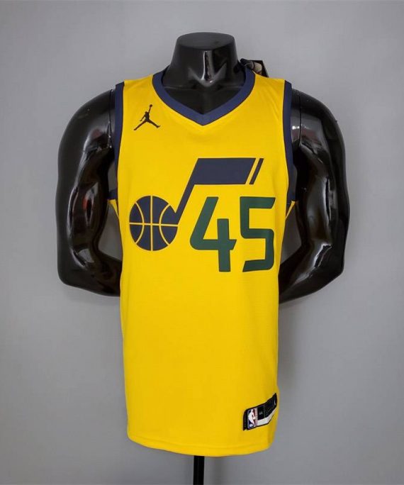 Camiseta Donovan Mitchell #45 Utah Jazz 2021 Jordan Edition Amarillo