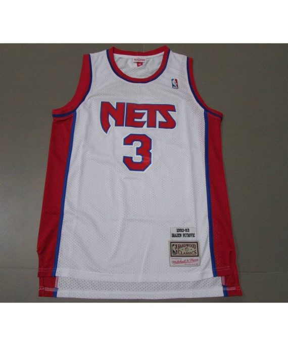 Camiseta Dražen Petrović #3 Brooklyn Nets Icon Clásico Blanco