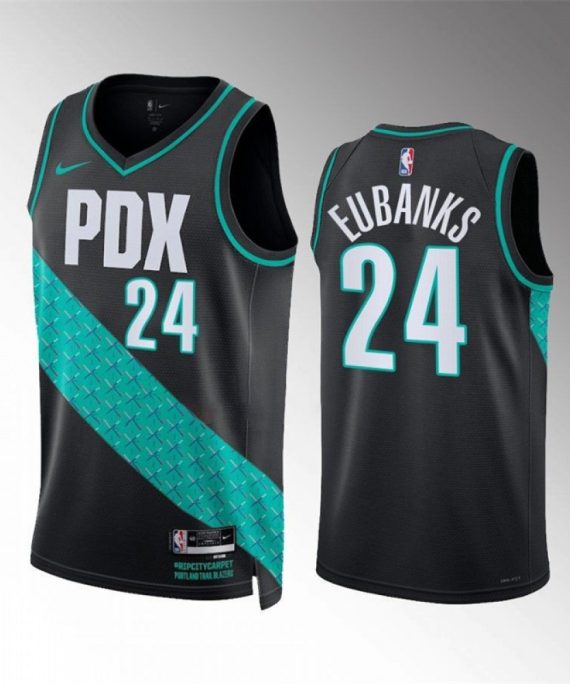 Camiseta Drew Eubanks #24 Portland Trail Blazers 2023 Negro City Edition