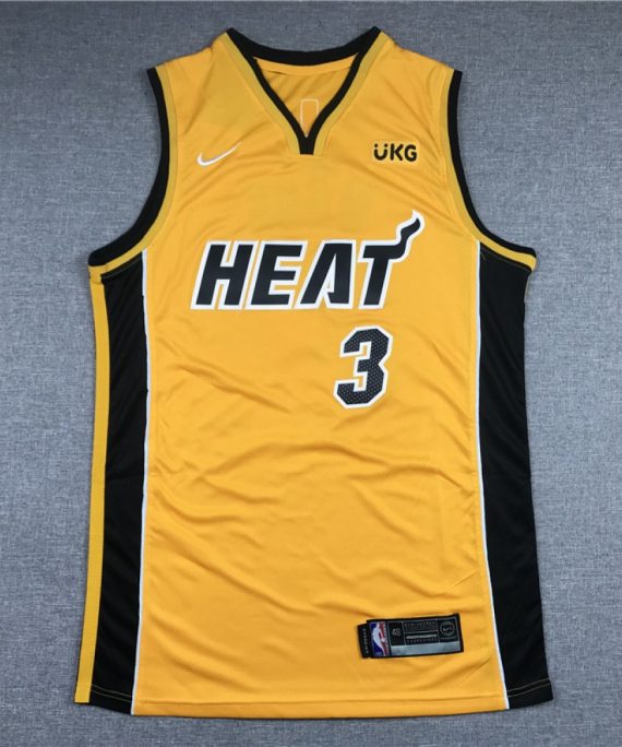 Camiseta Dwyane Wade #3 Miami Heat Amarillo Earned Edition