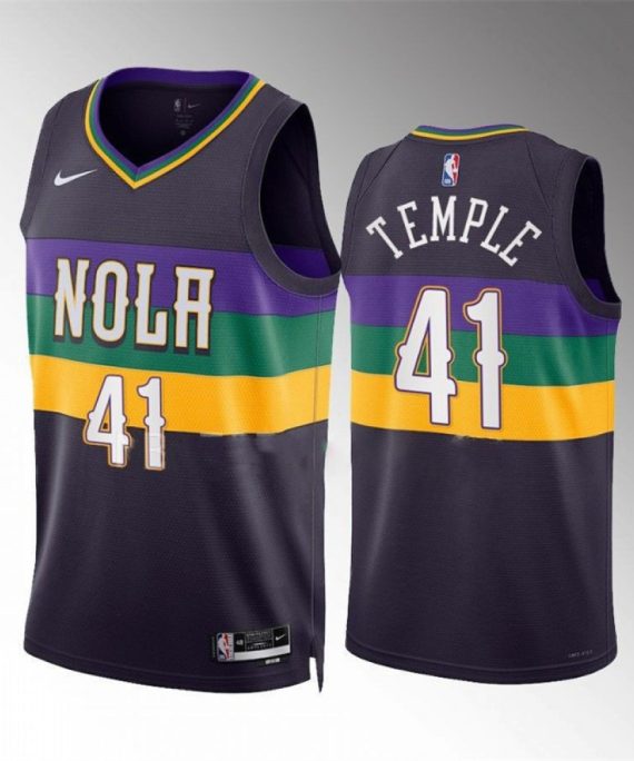 Camiseta Garrett Temple #41 New Orleans Pelicans 2023 Púrpura City Edition