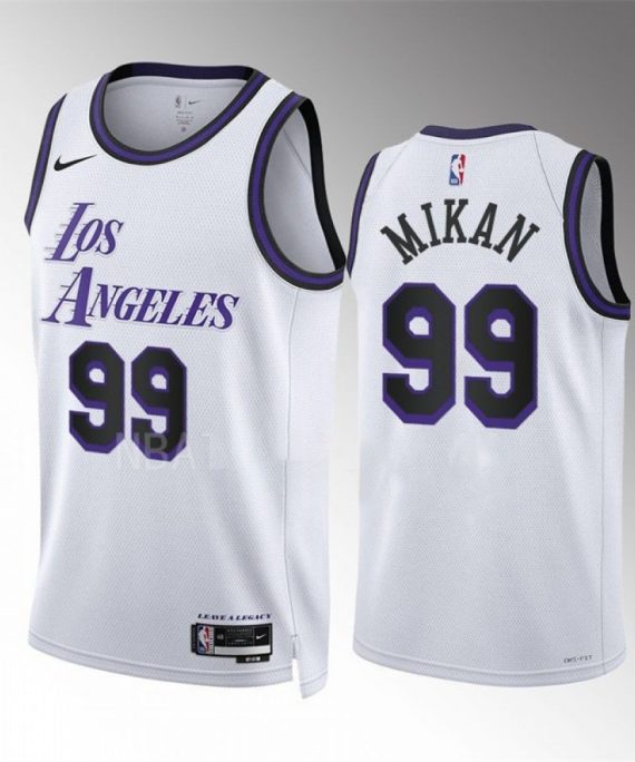 Camiseta George Mikan #99 Los Angeles Lakers 2023 Blanco City Edition