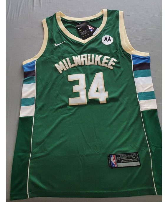 Camiseta Giannis Antetokounmpo #34 Milwaukee Buck Icon Nuevo Verde