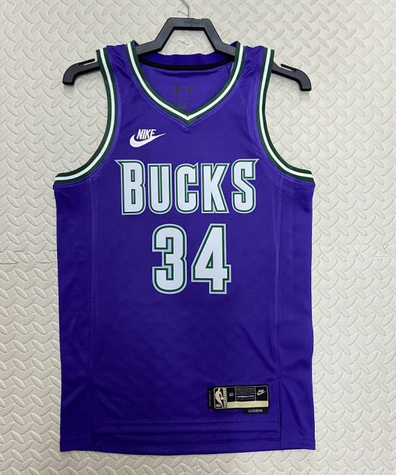 Camiseta Giannis Antetokounmpo #34 Milwaukee Bucks 2023 Azul Clásico Edition