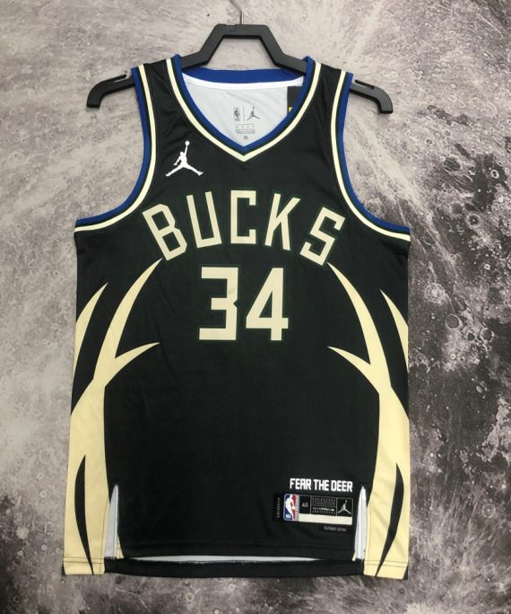 Camiseta Giannis Antetokounmpo #34 Milwaukee Bucks 2023 Negro Jordan Limited Edition