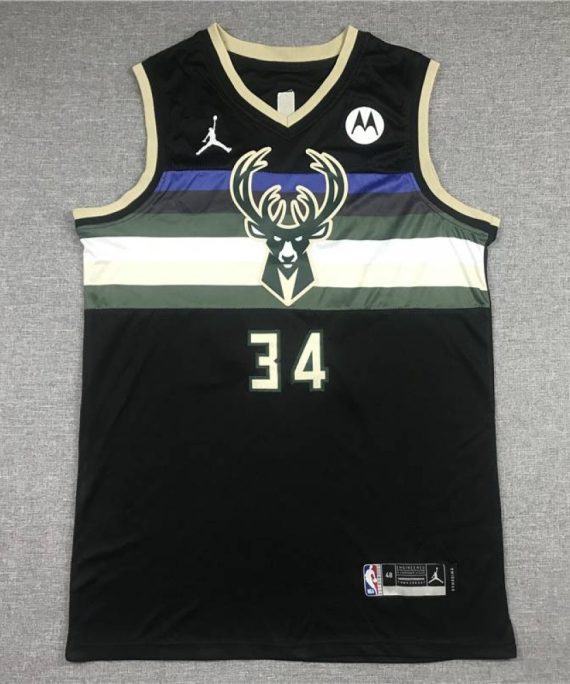 Camiseta Giannis Antetokounmpo #34 Milwaukee Bucks City Edition Icon Nuevo Negro