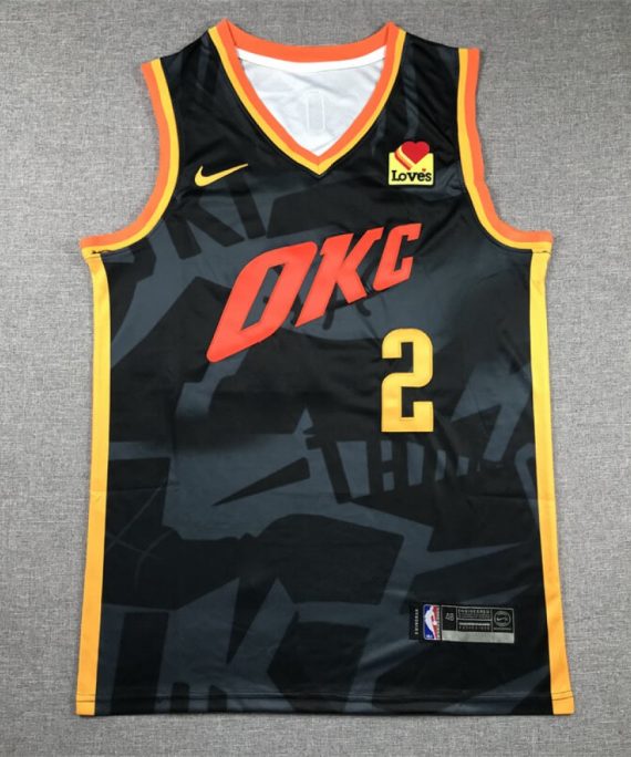 Camiseta Gilgeous-Alexander #2 Oklahoma City Thunder 2024 City Edition Negro
