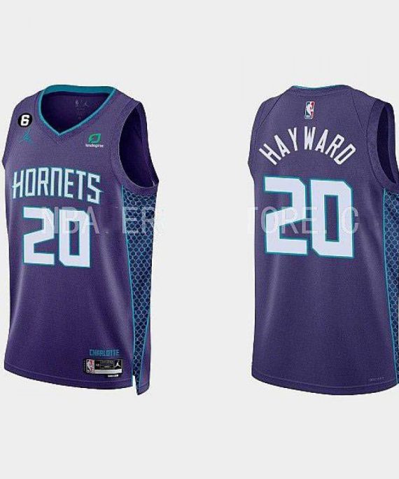 Camiseta Gordon Hayward #20 Charlotte Hornets 2022-23 Statement Edition Púrpura