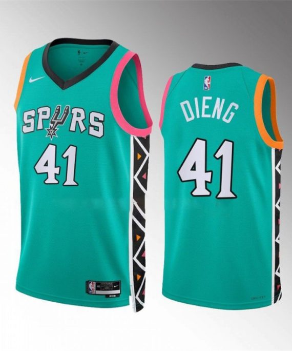 Camiseta Gorgui Dieng #41 San Antonio Spurs 2023 Verde City Edition