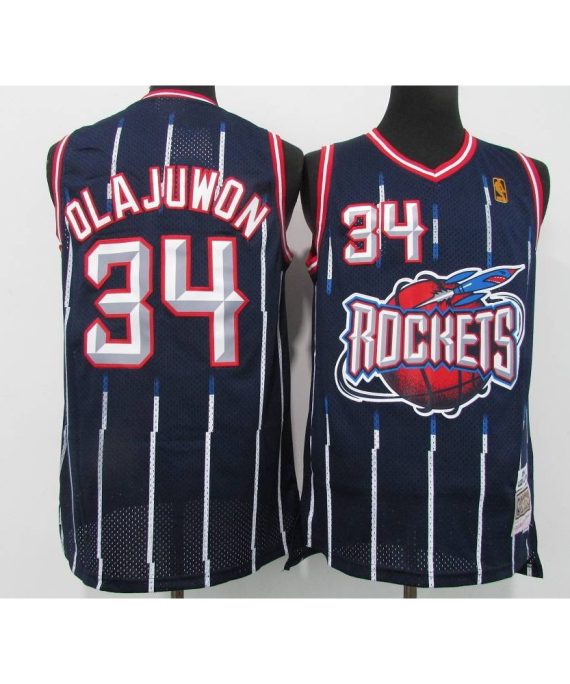 Camiseta Hakeem Olajuwon #34 Houston Rockets Azul