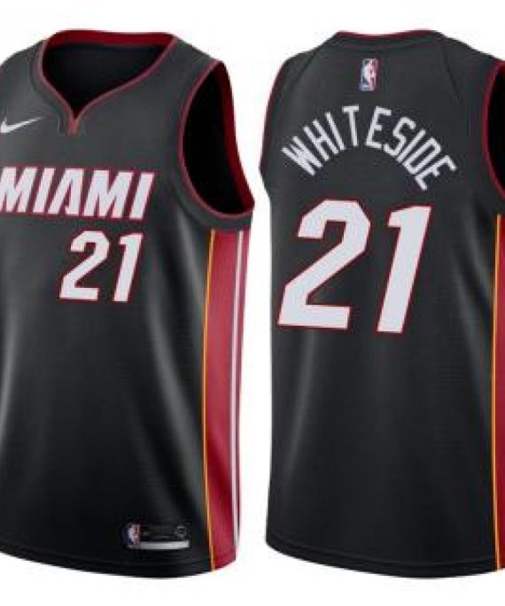 Camiseta Hassan Whiteside #21 Miami Heat 17/18 Negro Icon