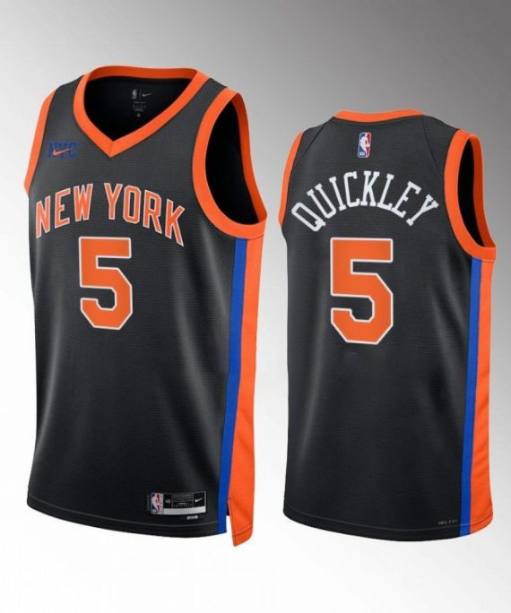 Camiseta Immanuel Quickley #5 New York Knicks 2022-23 City Edition Negro