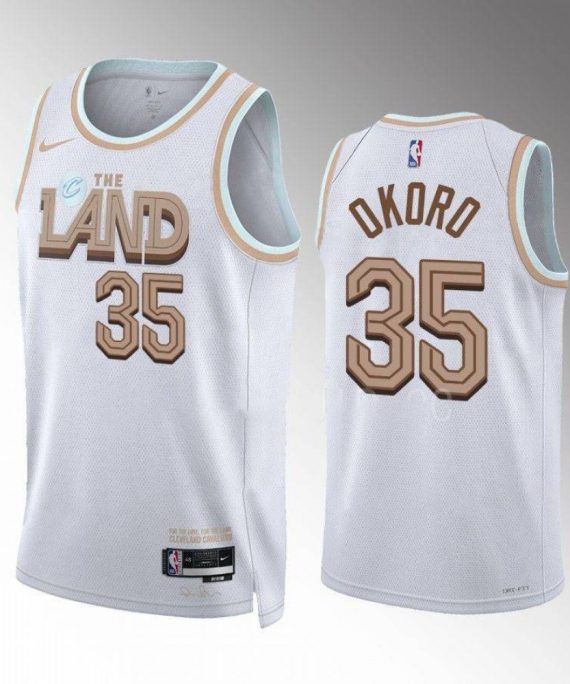 Camiseta Isaac Okoro #35 Cleveland Cavaliers 2022-23 City Edition Blanco
