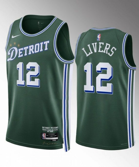 Camiseta Isaiah Livers #12 Detroit Pistons 2022-23 City Edition Verde
