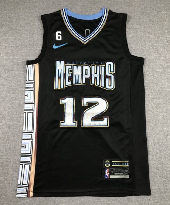 Camiseta Ja Morant #12 Memphis Grizzlies 2023 Negro City Edition