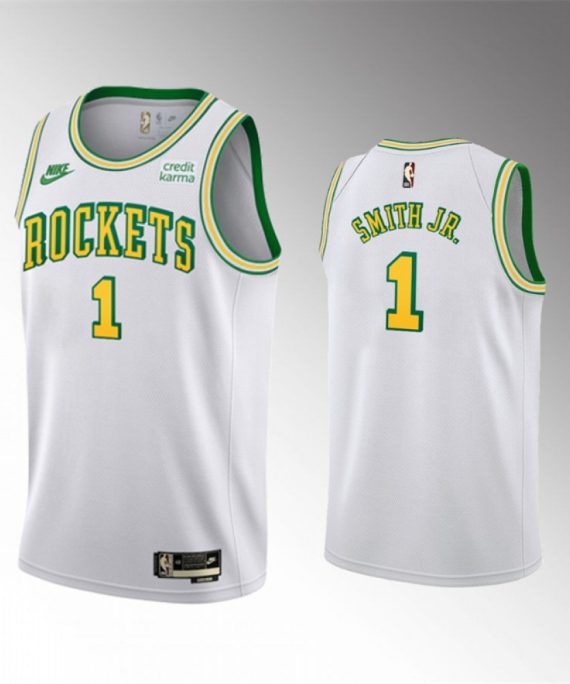 Camiseta Jabari Smith Jr. #1 Houston Rockets 2023 Blanco Classic Edition