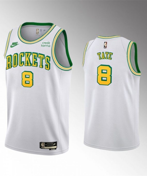 Camiseta Jae'Sean Tate #8 Houston Rockets 2023 Blanco Classic Edition
