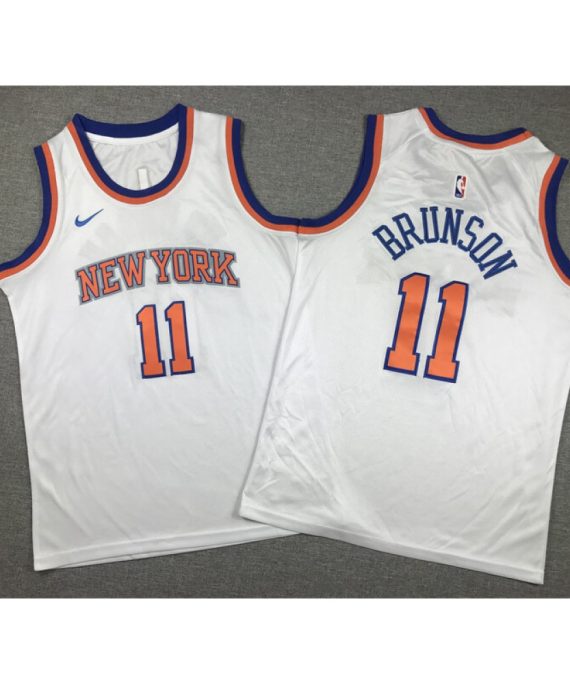 Camiseta Jalen Brunson #11 New York Knicks Blanco Niño