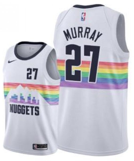 Camiseta Jamal Murray #27 Denver Nuggets 18/19 Blanco Arcoiris City Edition