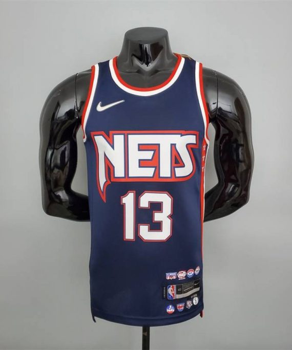 Camiseta James Harden #13 Brooklyn Nets 2022 Edición 75 Aniversario City Edition Azul Real