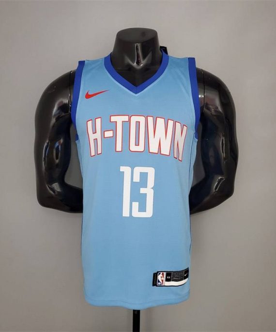 Camiseta James Harden #13 Houston Rockets 2021 City Edition Azul