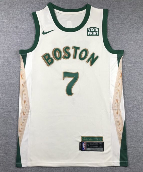 Camiseta Jaylen Brown #7 Boston Celtics 2024 Blanco City Edition