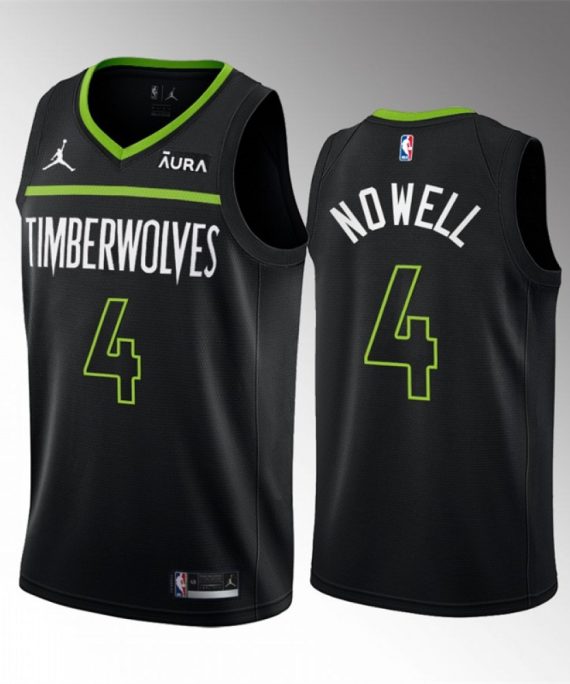 Camiseta Jaylen Nowell #4 Minnesota Timberwolves 2023 Negro Statement Edition