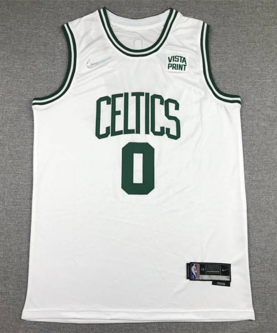 Camiseta Jayson Tatum #0 Boston Celtics Edición 75 Aniversario Icon Diamante Blanco