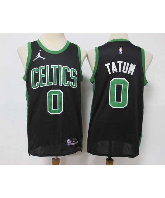 Camiseta Jayson Tatum #0 Boston Celtics Edición 75 Aniversario Negro