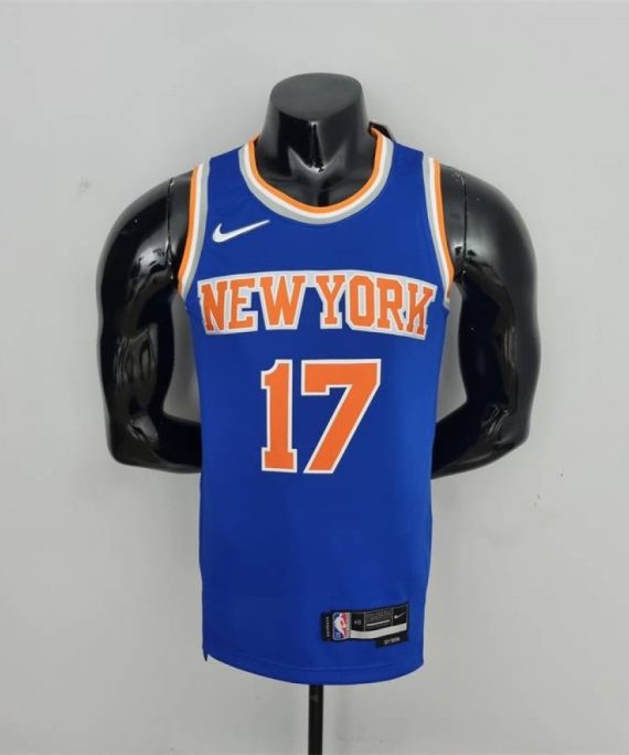 Camiseta Jeremy Lin #17 New York Knicks Edición 75 Aniversario Azul