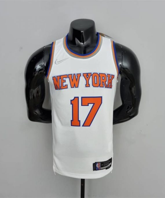 Camiseta Jeremy Lin #17 New York Knicks Edición 75 Aniversario Blanco