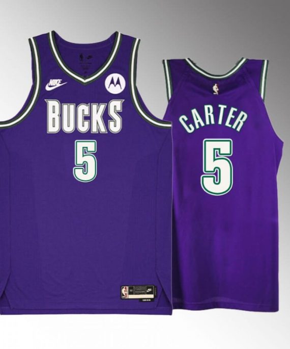Camiseta Jevon Carter #5 Milwaukee Bucks 2023 Púrpura Classic Edition
