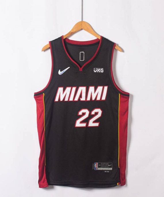 Camiseta Jimmy Butler #22 Miami Heat Edicion 75 Aniversario Negro/Rojo