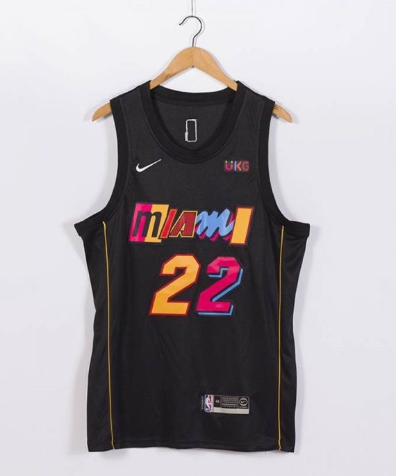 Camiseta Jimmy Butler #22 Miami Heat Negro/Amarillo