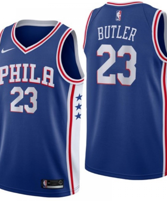Camiseta Jimmy Butler #23 Philadelphia 76ers 17/18 Azul Icon Edition