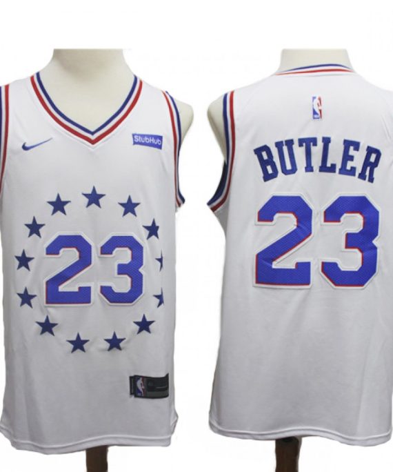 Camiseta Jimmy Butler #23 Philadelphia 76ers 18/19 Blanco Earned Edition