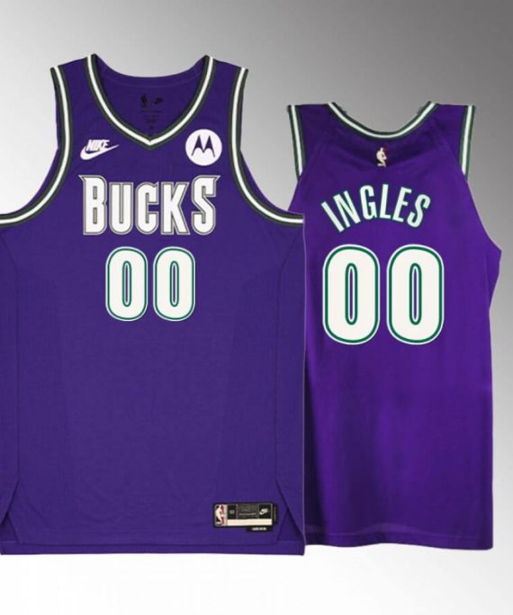 Camiseta Joe Ingles #00 Milwaukee Bucks 2023 Púrpura Classic Edition