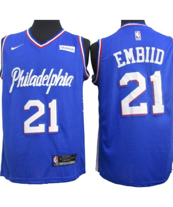 Camiseta Joel Embiid #21 Philadelphia 76ers 2020 Azul