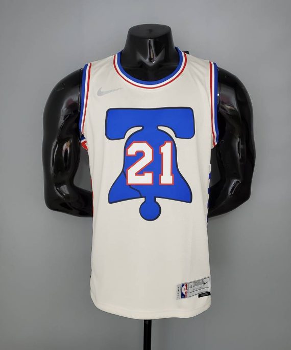 Camiseta Joel Embiid #21 Philadelphia 76ers 2021 Earned Edition Blanco
