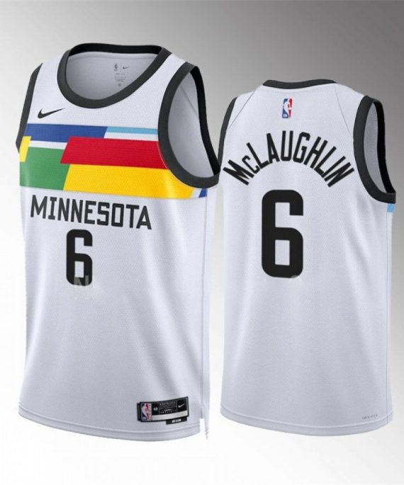 Camiseta Jordan McLaughlin #6 Minnesota Timberwolves 2023 Blanco City Edition