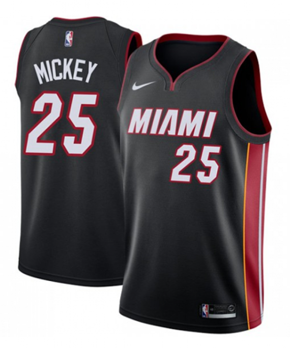 Camiseta Jordan Mickey #25 Miami Heat Negro Icon Edition