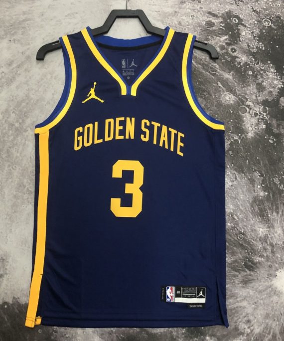 Camiseta Jordan Poole #3 Golden State Warriors 2023 Azul Oscuro Edición Flyer