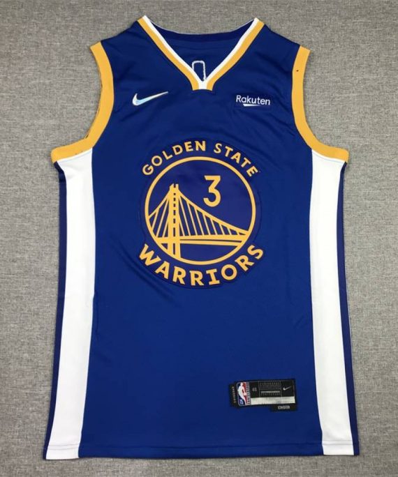 Camiseta Jordan Poole #3 Golden State Warriors Edición 75 Aniversario Icon Diamante Azul