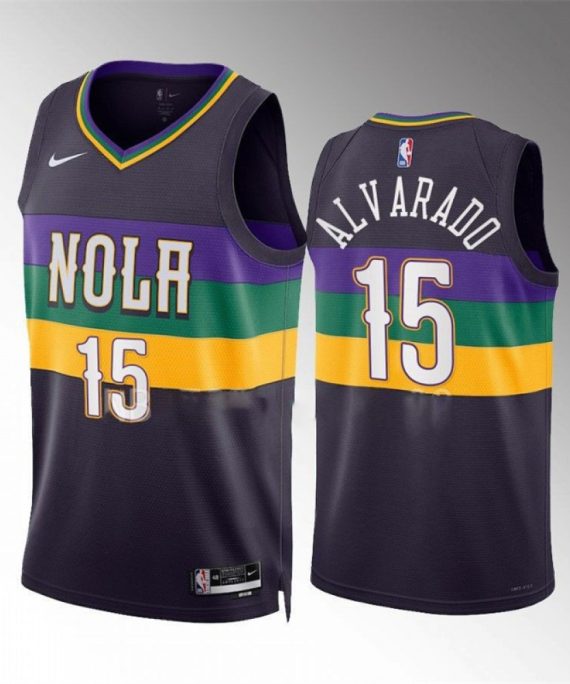 Camiseta Jose Alvarado #15 New Orleans Pelicans 2023 Púrpura City Edition