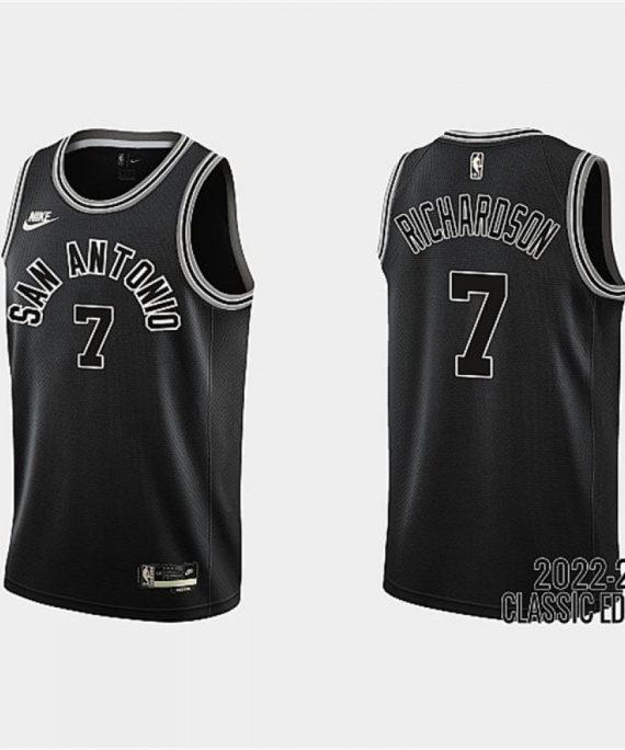 Camiseta Josh Richardson #7 San Antonio Spurs 2023 Negro Classic Edition
