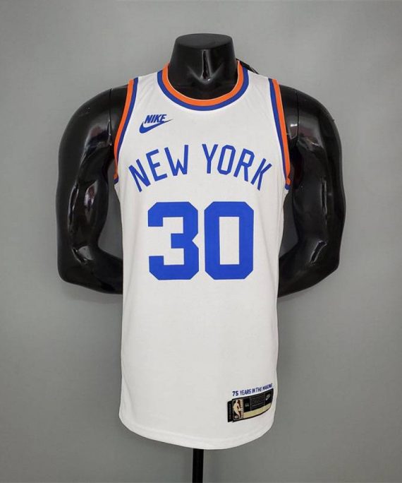 Camiseta Julius Randle #30 New York Knicks 75 Aniversario Blanco