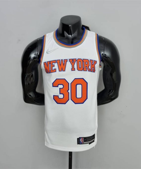 Camiseta Julius Randle #30 New York Knicks Edición 75 Aniversario Blanco