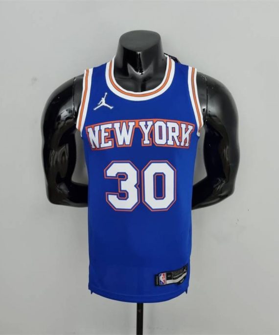Camiseta Julius Randle #30 New York Knicks Jordan Limited Edición 75 Aniversario Azul