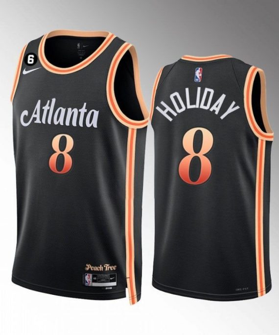 Camiseta Justin Holiday #8 Atlanta Hawks 2023 City Edition Negro