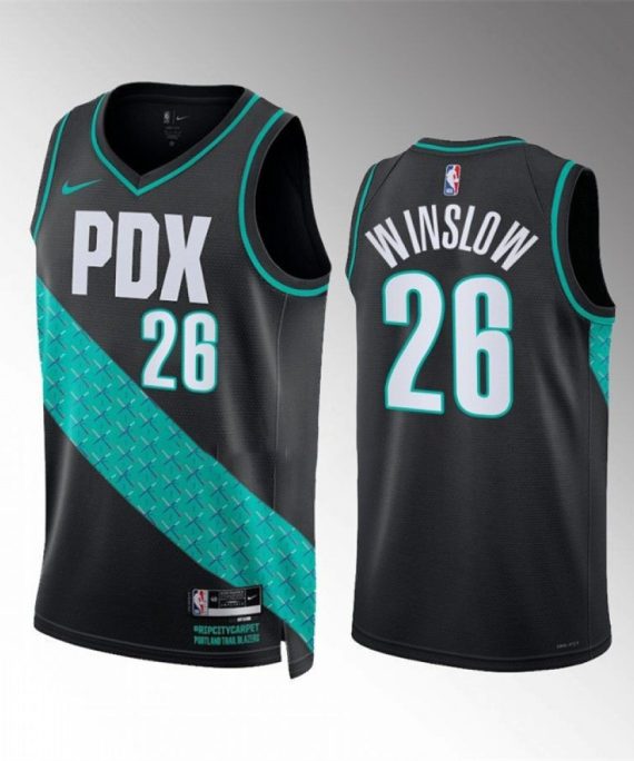 Camiseta Justise Winslow #26 Portland Trail Blazers 2023 Negro City Edition